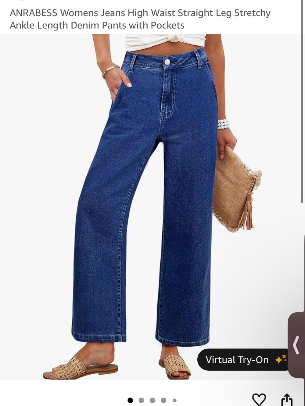 High waist straight leg jeans